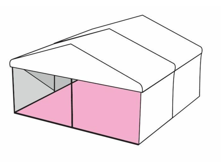 6m White Roof Pavilion - 6m x 3m