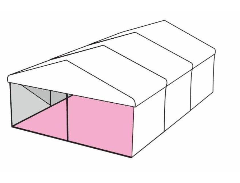 6m White Roof Pavilion - 6m x 3m