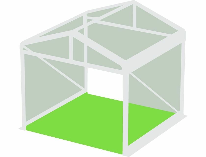 3m Clear Roof Pavilion - 3m x 3m