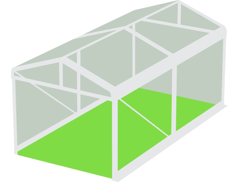 3m Clear Roof Pavilion - 3m x 3m