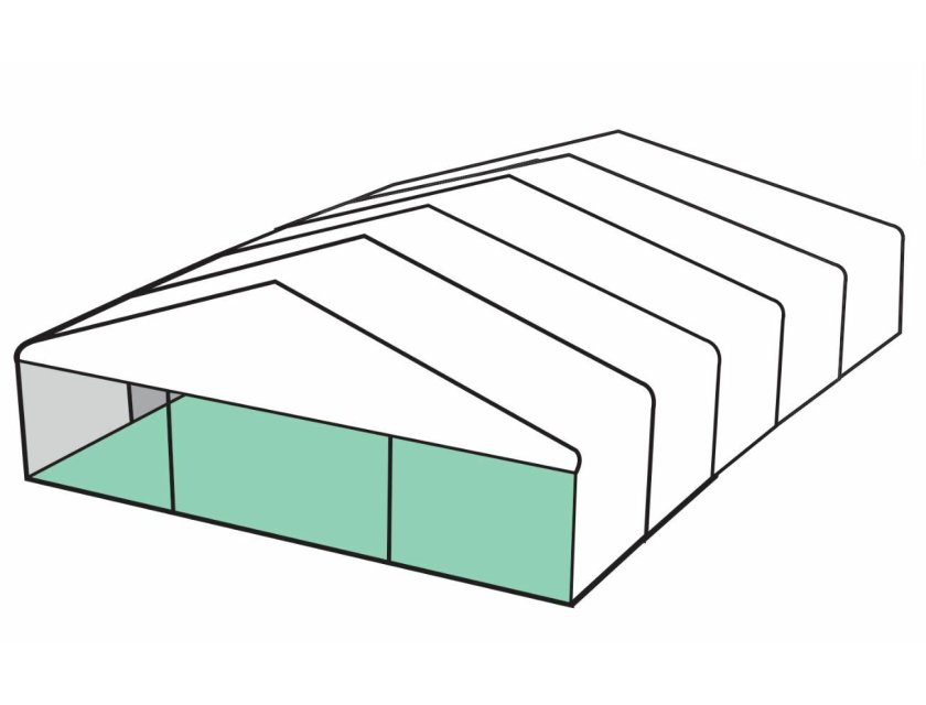 10m White Roof Pavilion - 10m x 3m