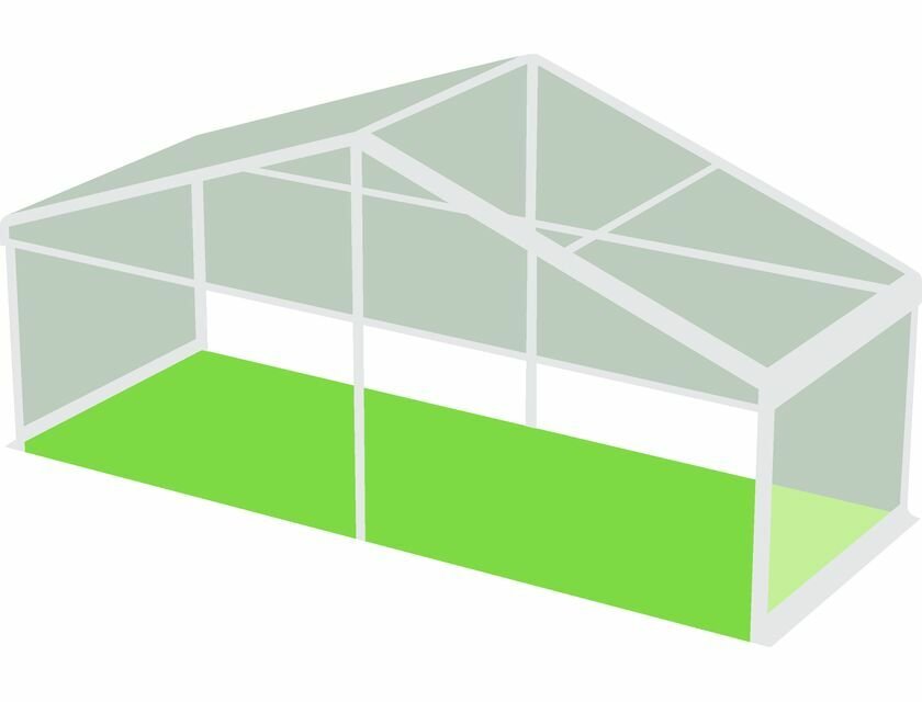 8m Clear Roof Pavilion - 8m x 3m
