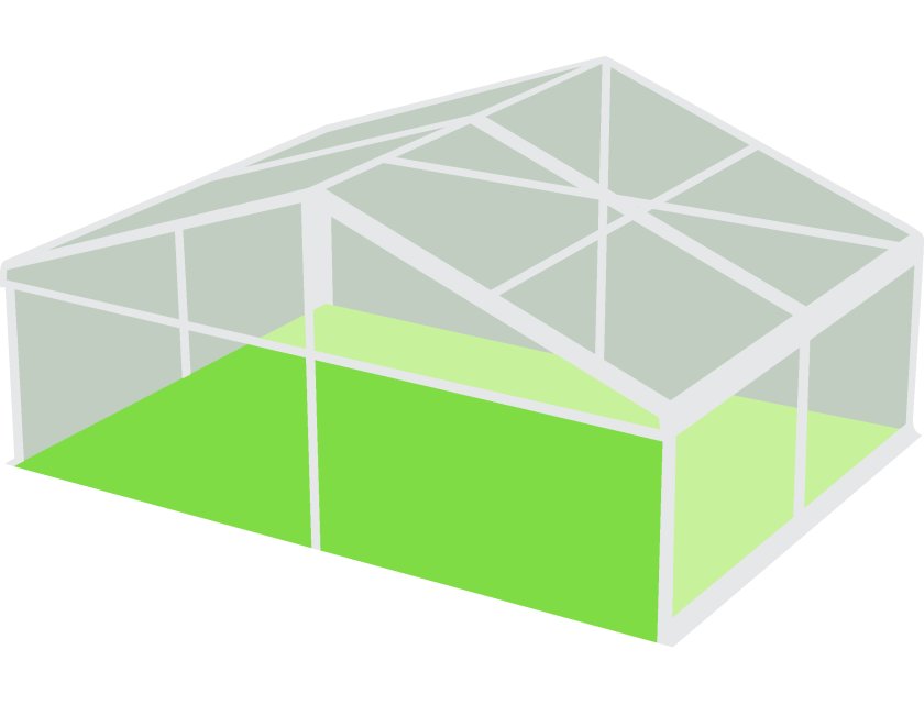 8m Clear Roof Pavilion - 8m x 3m