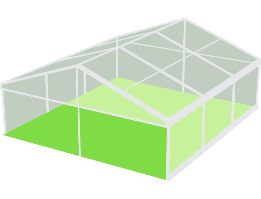 8m Clear Roof Pavilion - 8m x 3m