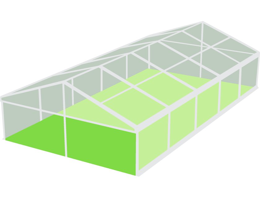 8m Clear Roof Pavilion - 8m x 3m