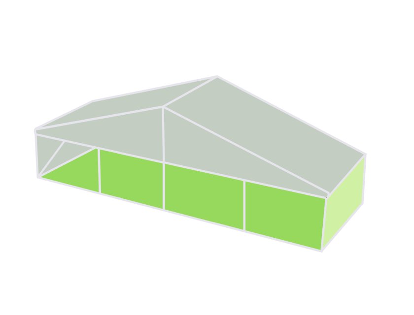 12m Clear Roof Pavilion - 12m x 3m
