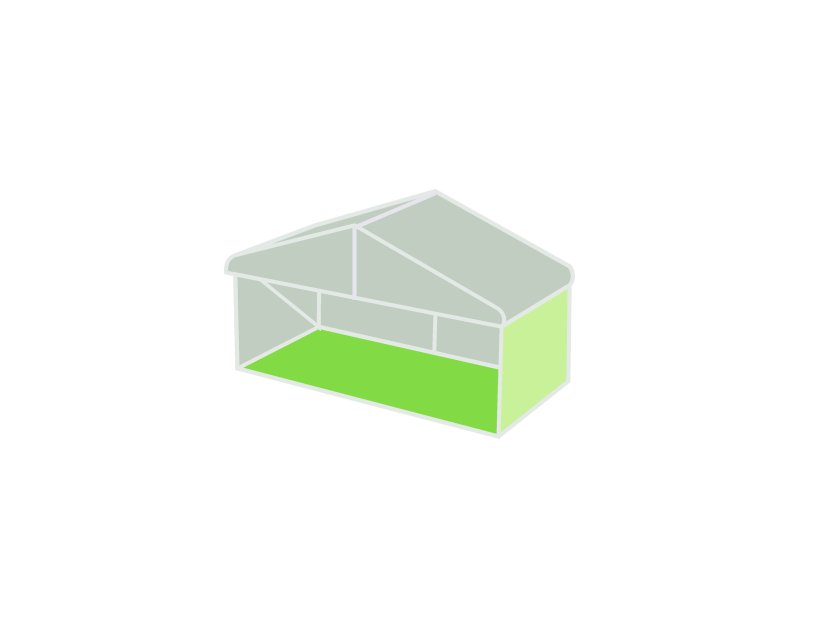 6m Clear Roof Pavilion - 6m x 3m