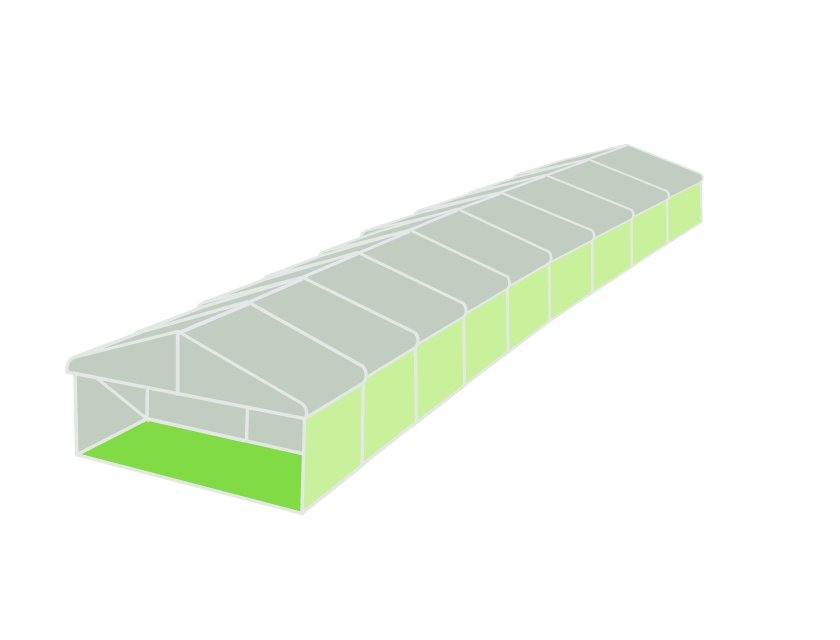 6m Clear Roof Pavilion - 6m x 3m