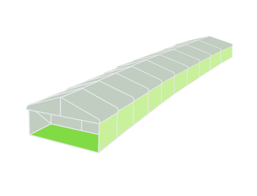 6m Clear Roof Pavilion - 6m x 3m