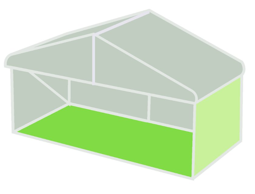 6m Clear Roof Pavilion - 6m x 3m