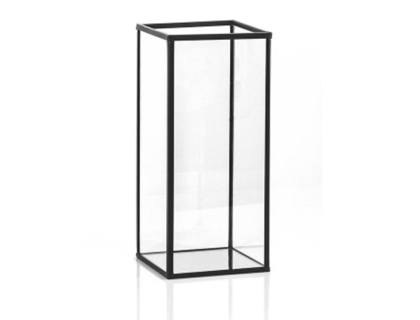 Black Frame Glass Candle Box - 15cm