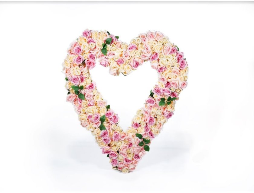 Giant Floral Heart Soft Pink