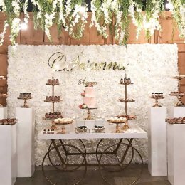 White Rose Flower Wall Olympic Party Hire 22