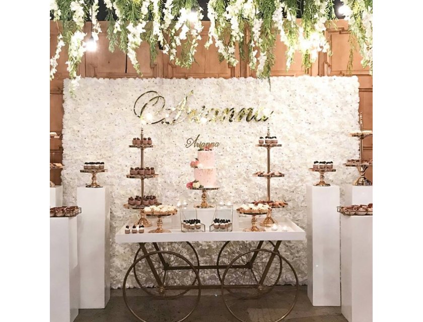 White Rose Flower Wall