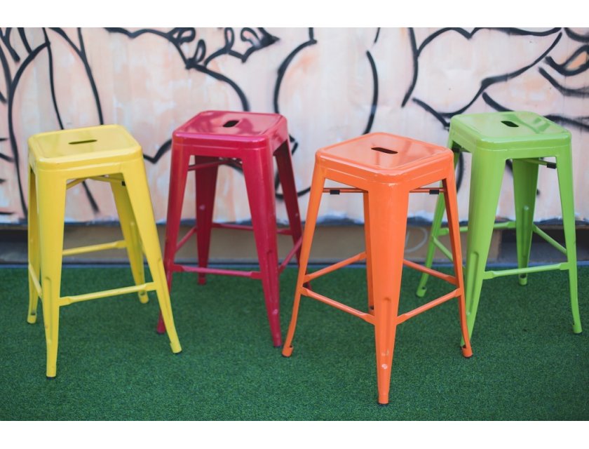 Tolix Stool - Yellow