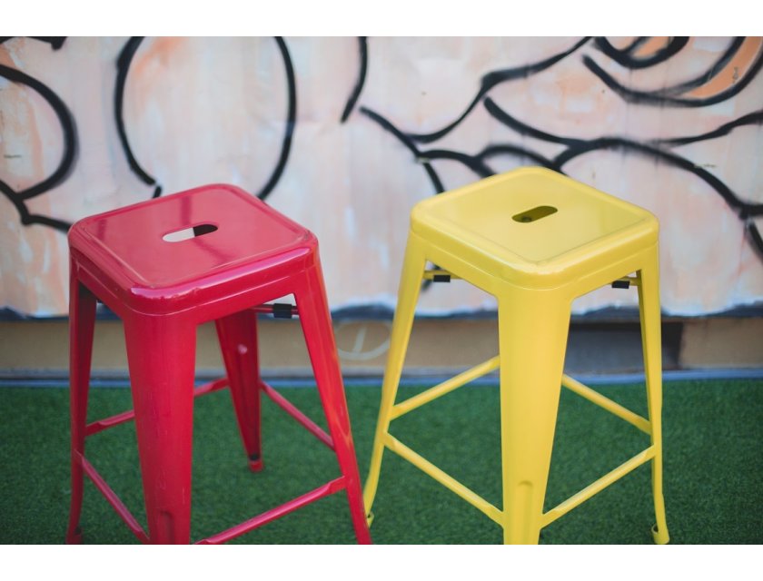 Tolix Stool - Yellow