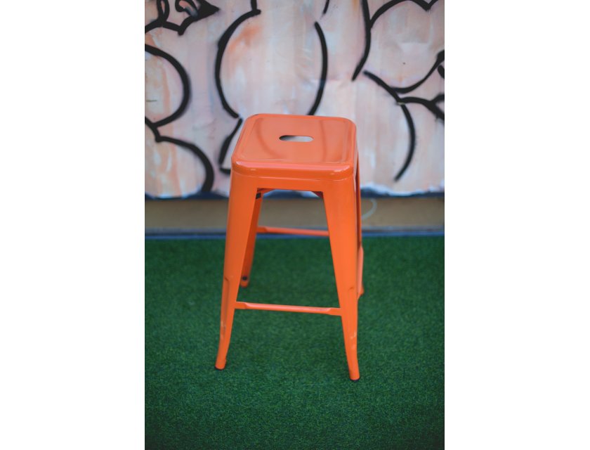 Tolix Stool - Orange