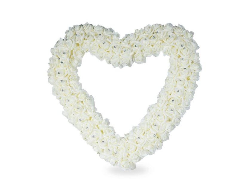 Giant Floral Heart White
