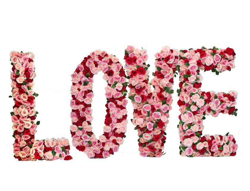 Giant Floral "LOVE" - Dark Pink