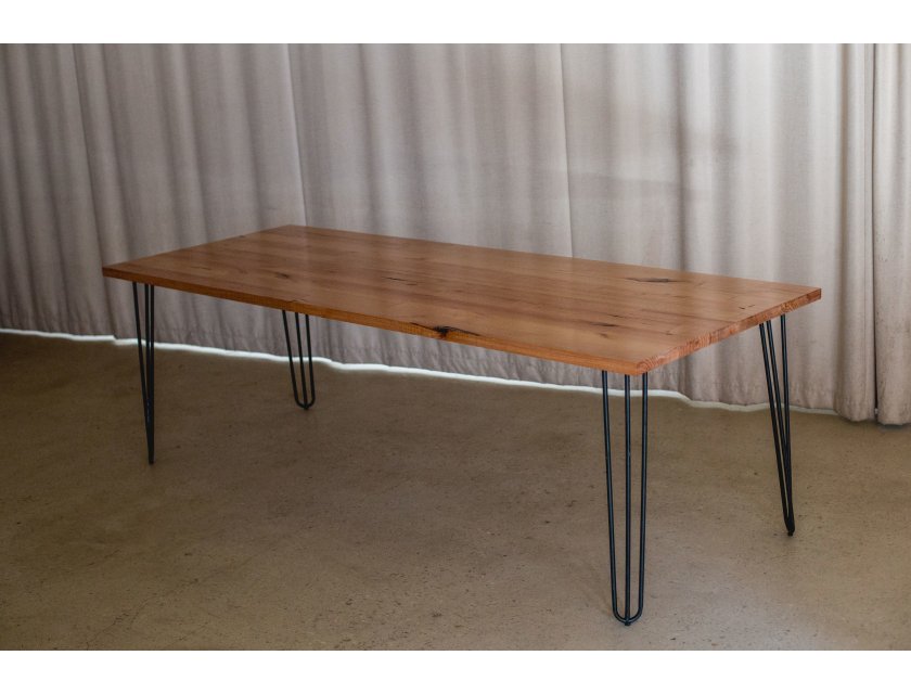 Oak Hairpin Table - Black