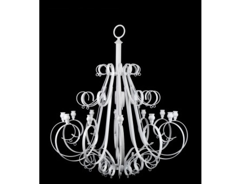 White Chandelier with Crystal drops