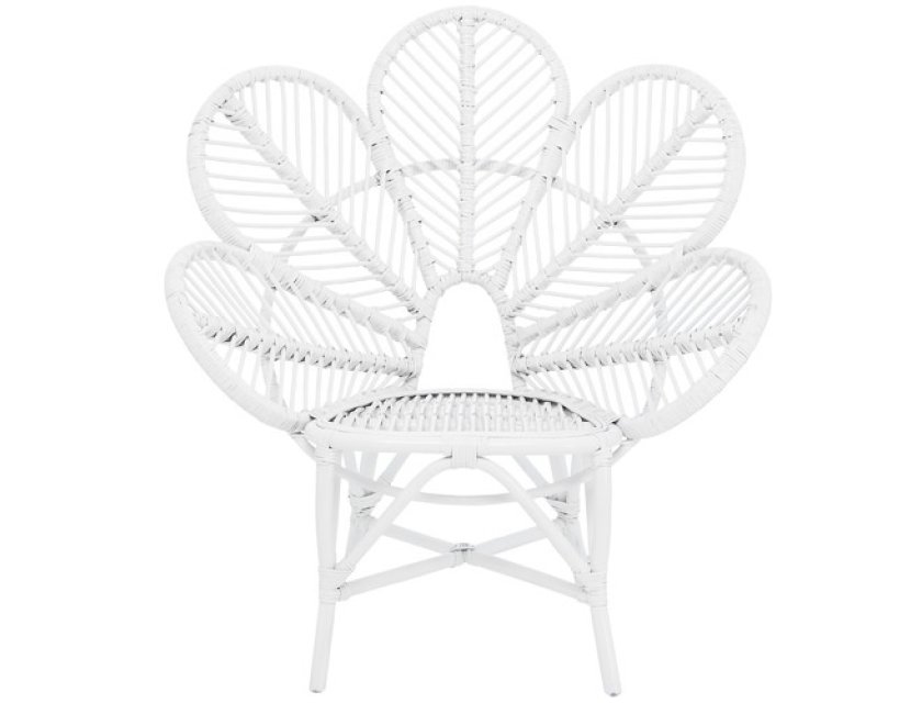 Flower Cane Chair - White