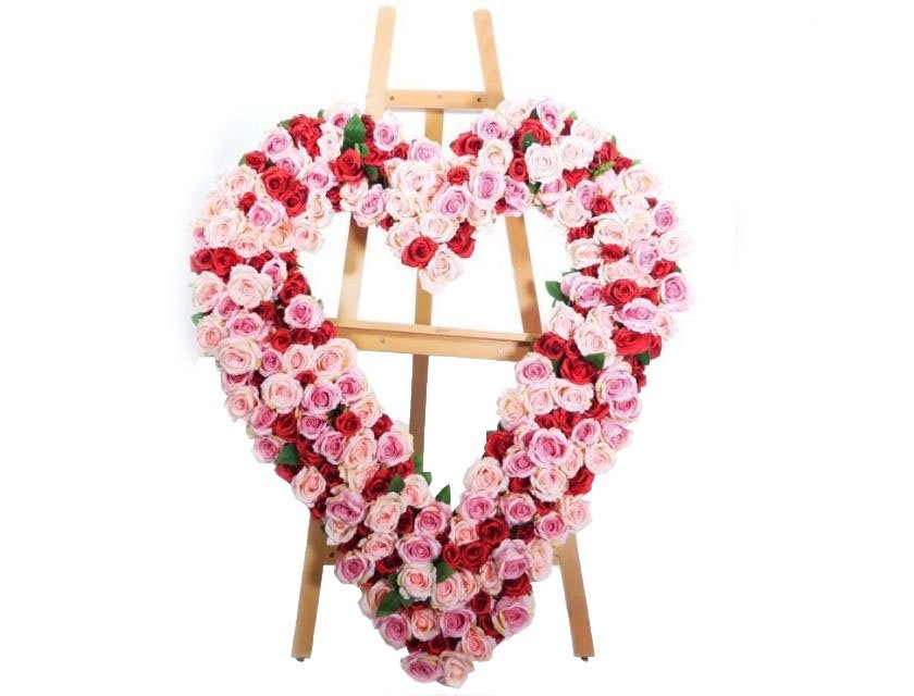 Giant Floral Heart - Dark Pink