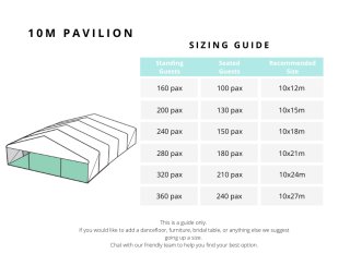 10m Pavilion Size Guide - -