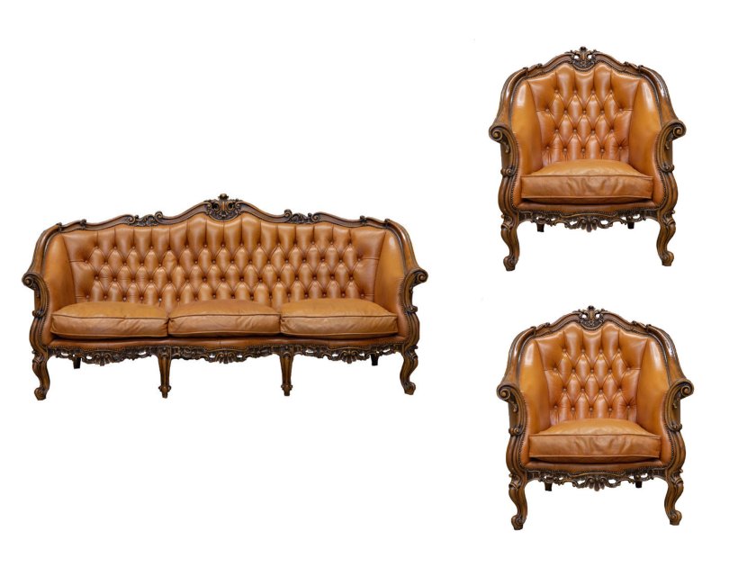 Vintage Lounge Set - Tan Leather