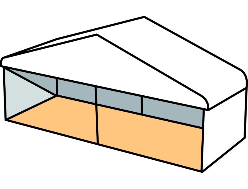 8m White Roof Pavilion - 8m x 3m