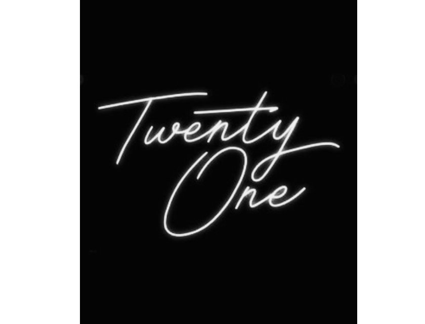 Twenty One - Neon Sign - White