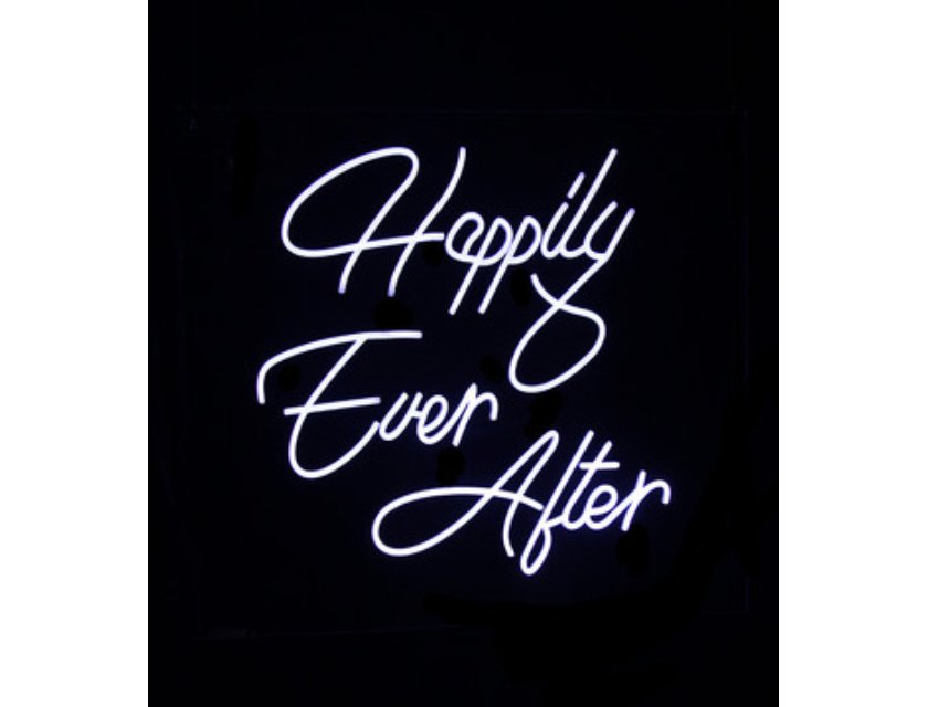 Happily Ever After - Neon Sign - White