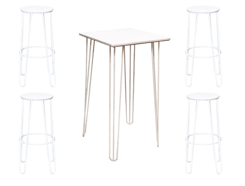 Hairpin Bar Table Package - White
